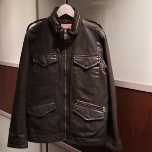 Men's coated canvas black jacket